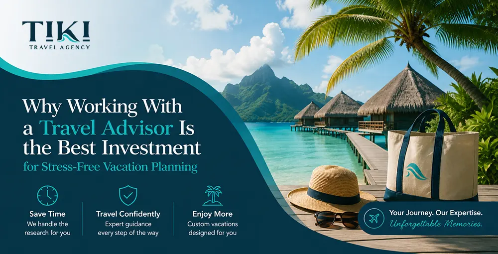Why a Travel Advisor Is the Best Choice for Stress-Free Vacations Luxury tropical vacation destination highlighting the benefits of working with a travel advisor for stress-free trip planning and personalized travel experiences.